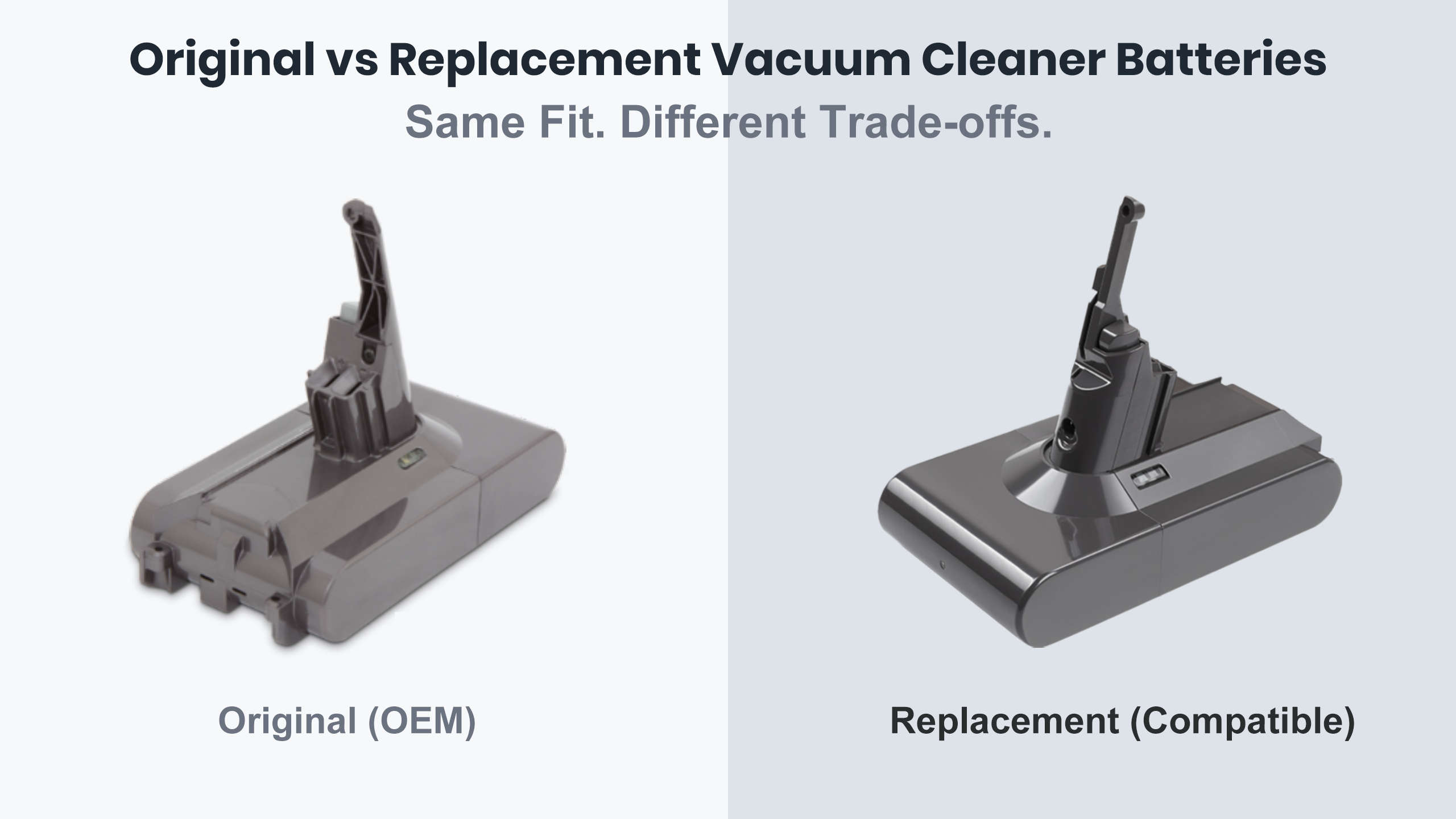 Original vs Replacement Vacuum Cleaner Batteries